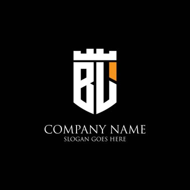 Bl ilk kalkan logo tasarımı İlham, taç kraliyet logo şablonu - logonuz için kullanımı kolay