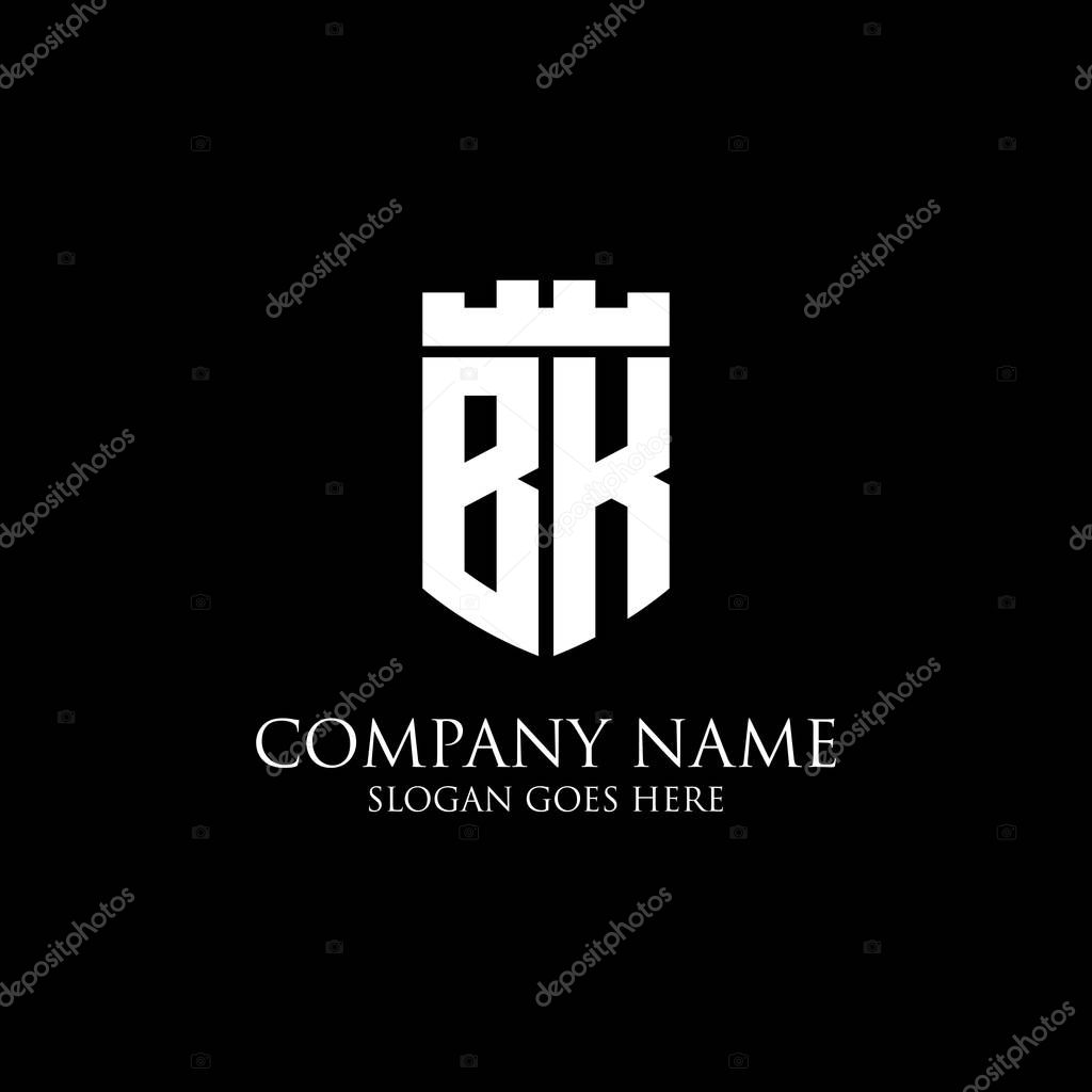BK initial shield logo design Inspiration, crown royal logo vector - easy to used for your logo