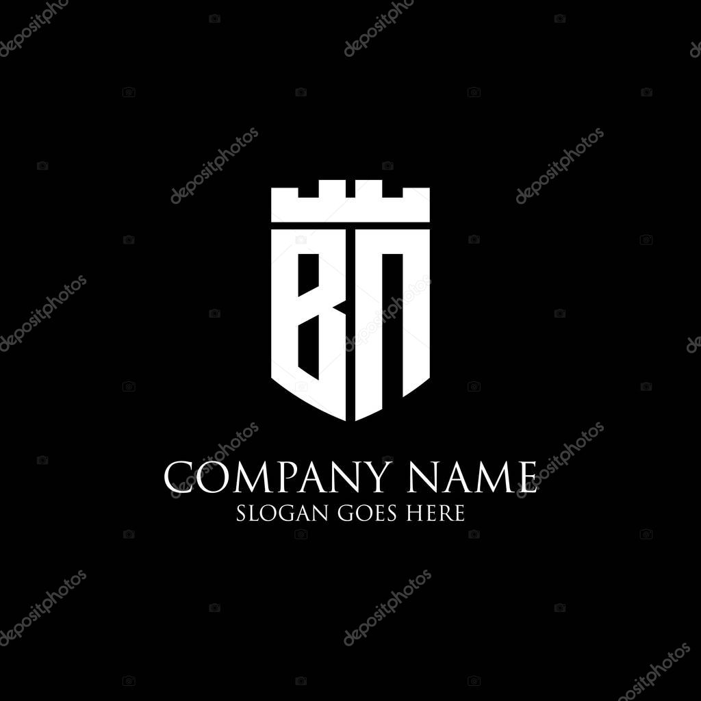 BN initial shield logo design Inspiration, crown royal logo vector - easy to used for your logo