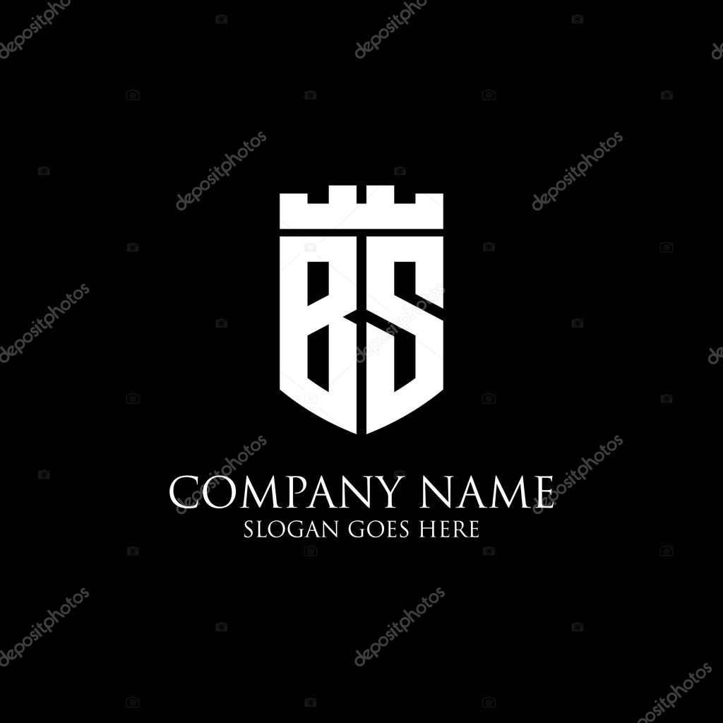 BS initial shield logo design Inspiration, crown royal logo vector - easy to used for your logo
