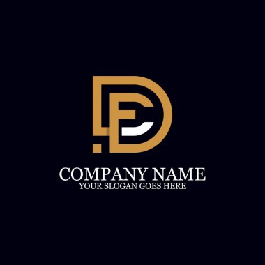 Mektup Df Monogram Logo İlham, logo Işaretleri için büyük