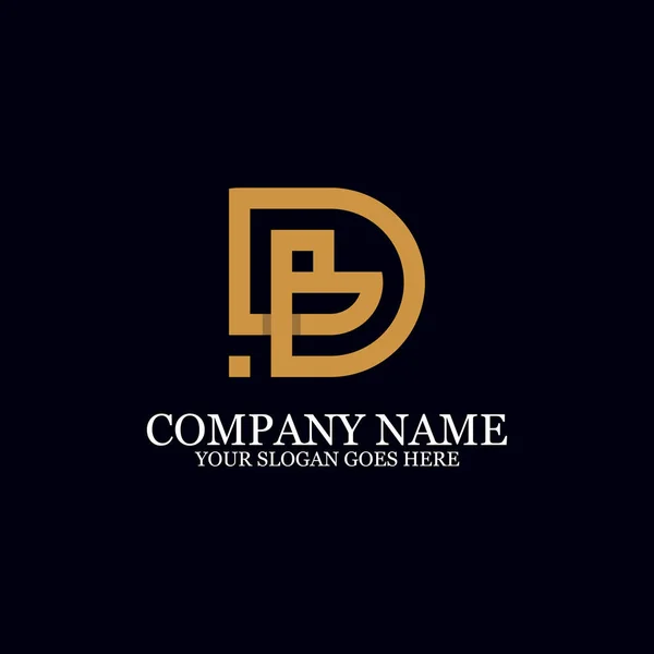Levél db Monogram logo Inspiration, nagy a logo Marks — Stock Vector