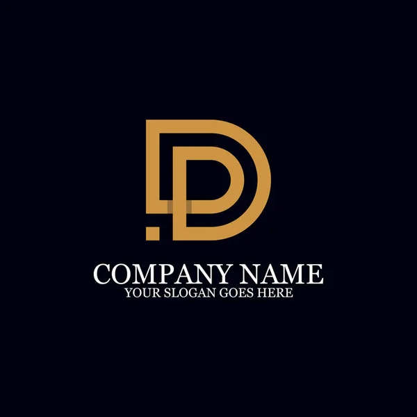 Inspiración del logotipo del monograma de la letra DD, grande para las marcas del logotipo — Vector de stock