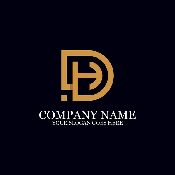 Buchstabe dh Monogramm Logo Inspiration, ideal für Logo-Marken — Stockvektor