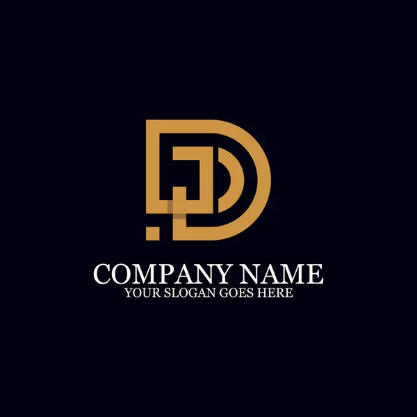 Brief dj monogram logo inspiration, ideal für logo marken — Stockvektor
