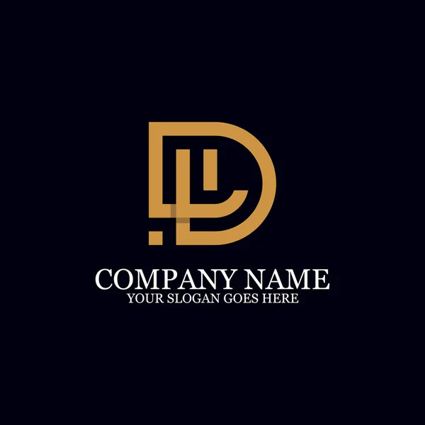 Buchstabe dl Monogramm Logo Inspiration, ideal für Logo-Marken — Stockvektor