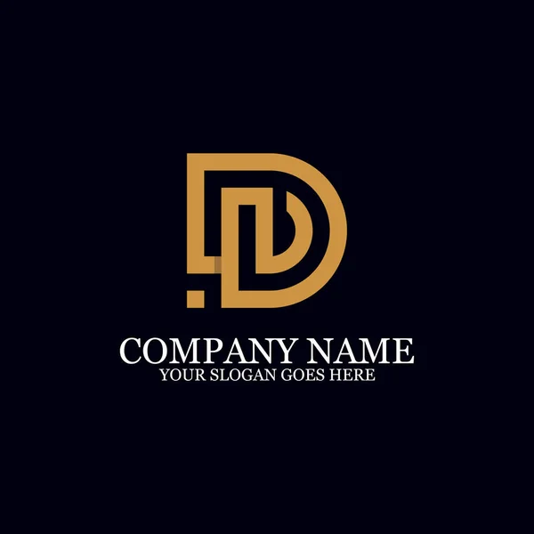 Písmeno DN monogram logo inspirace, vynikající pro loga značky — Stockový vektor