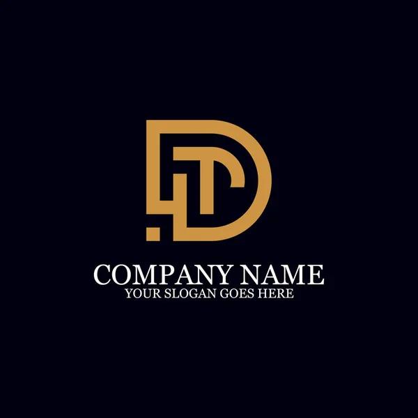 Buchstabe dt Monogramm Logo Inspiration, ideal für Logo-Marken — Stockvektor