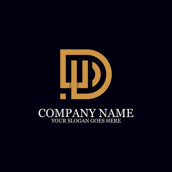 Letter du Monogram Logo Inspiration, ideal für Logo-Marken — Stockvektor