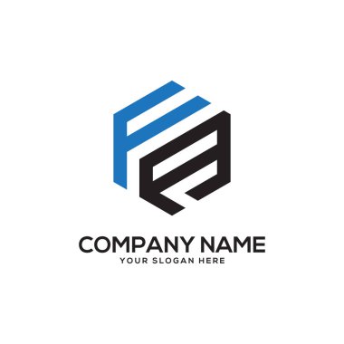 Fa ilk Logo tasarım ilham, altıgen logo vektör, mektup logo tasarımları