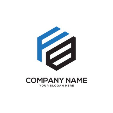 Fb ilk Logo tasarım ilham, altıgen logo vektör, mektup logo tasarımları