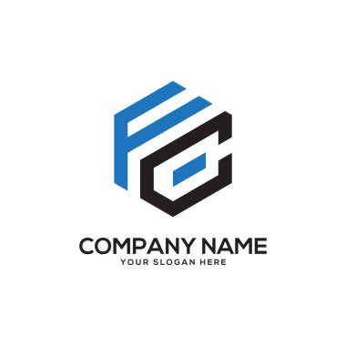Fc ilk Logo tasarım ilham, altıgen logo vektör, mektup logo tasarımları