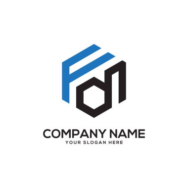 Fd ilk Logo tasarım ilham, altıgen logo vektör, mektup logo tasarımları