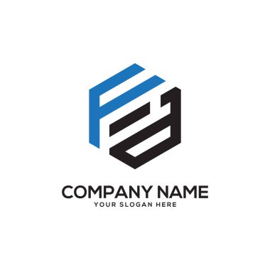 Fd ilk Logo tasarım ilham, altıgen logo vektör, mektup logo tasarımları