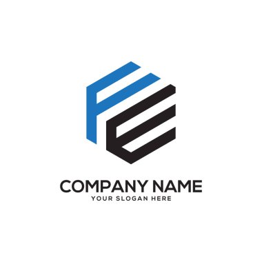 Fe ilk Logo tasarım ilham, altıgen logo vektör, mektup logo tasarımları