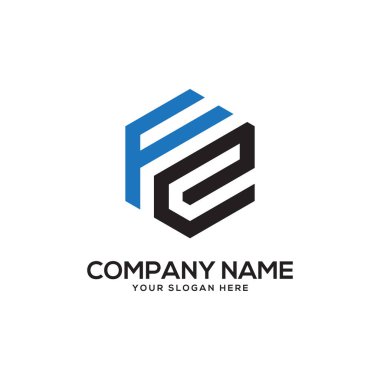 Fe ilk Logo tasarım ilham, altıgen logo vektör, mektup logo tasarımları