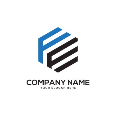 Ff ilk Logo tasarım ilham, altıgen logo vektör, mektup logo tasarımları