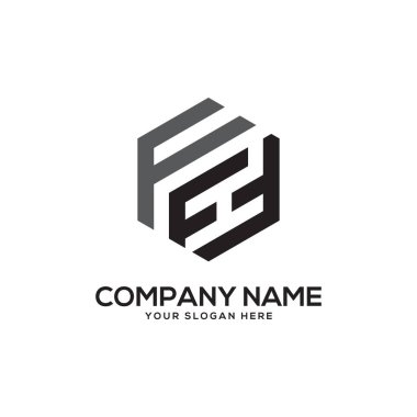 Ff ilk Logo tasarım ilham, altıgen logo vektör, mektup logo tasarımları