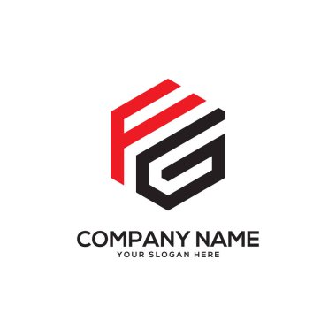 Fg ilk Logo tasarım ilham, altıgen logo vektör, mektup logo tasarımları