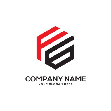 Fg ilk Logo tasarım ilham, altıgen logo vektör, mektup logo tasarımları