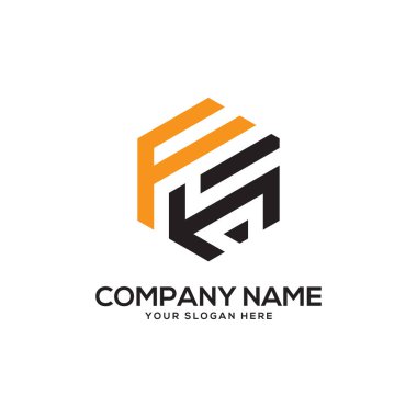 Fh ilk Logo tasarım ilham, altıgen logo vektör, mektup logo tasarımları