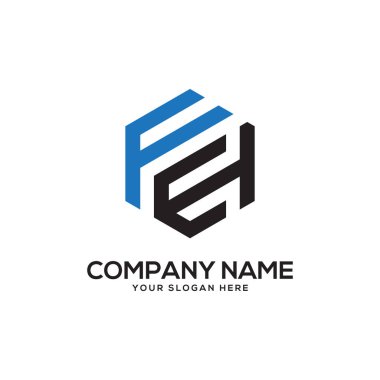 Fh ilk Logo tasarım ilham, altıgen logo vektör, mektup logo tasarımları