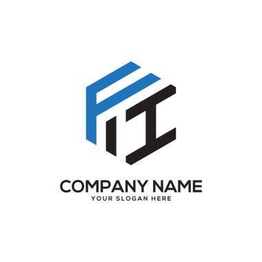 Fh ilk Logo tasarım ilham, altıgen logo vektör, mektup logo tasarımları