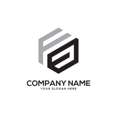Fj ilk Logo tasarım ilham, altıgen logo vektör, mektup logo tasarımları