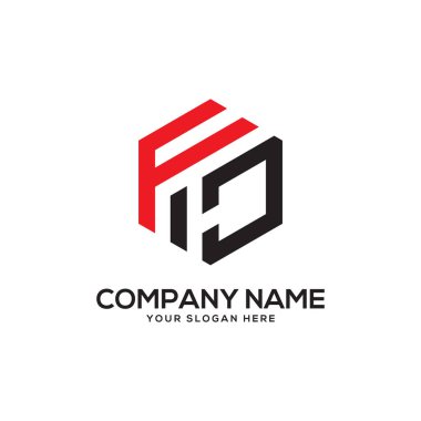 Fj ilk Logo tasarım ilham, altıgen logo vektör, mektup logo tasarımları