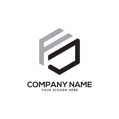 Fj ilk Logo tasarım ilham, altıgen logo vektör, mektup logo tasarımları