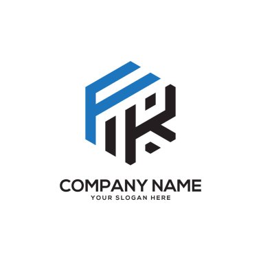 Fk ilk Logo tasarım ilham, altıgen logo vektör, mektup logo tasarımları