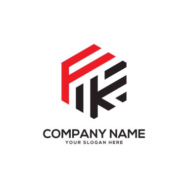 Fk ilk Logo tasarım ilham, altıgen logo vektör, mektup logo tasarımları
