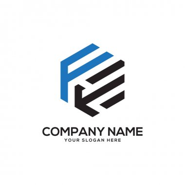 Fk ilk Logo tasarım ilham, altıgen logo vektör, mektup logo tasarımları