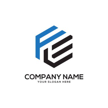Fl ilk Logo tasarım ilham, altıgen logo vektör, mektup logo tasarımları