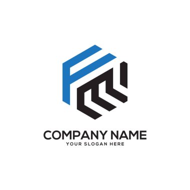 Fm ilk Logo tasarım ilham, altıgen logo vektör, mektup logo tasarımları