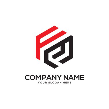 Fm ilk Logo tasarım ilham, altıgen logo vektör, mektup logo tasarımları