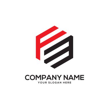Fm ilk Logo tasarım ilham, altıgen logo vektör, mektup logo tasarımları