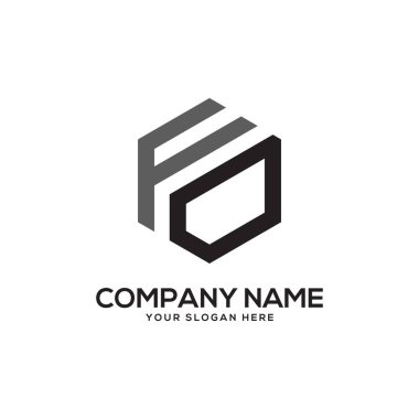 Fo ilk Logo tasarım ilham, altıgen logo vektör, mektup logo tasarımları