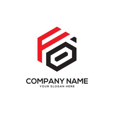 Fo ilk Logo tasarım ilham, altıgen logo vektör, mektup logo tasarımları