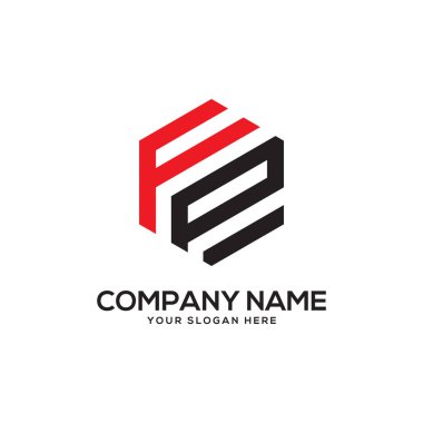 Fp ilk Logo tasarım ilham, altıgen logo vektör, mektup logo tasarımları