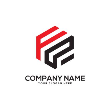 Fp ilk Logo tasarım ilham, altıgen logo vektör, mektup logo tasarımları