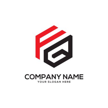 Fq ilk Logo tasarım ilham, altıgen logo vektör, mektup logo tasarımları