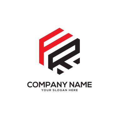 Fr ilk Logo tasarım ilham, altıgen logo vektör, mektup logo tasarımları
