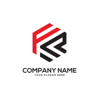 Fr ilk Logo tasarım ilham, altıgen logo vektör, mektup logo tasarımları