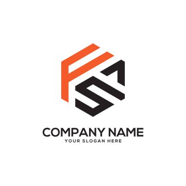 Fs ilk Logo tasarım ilham, altıgen logo vektör, mektup logo tasarımları