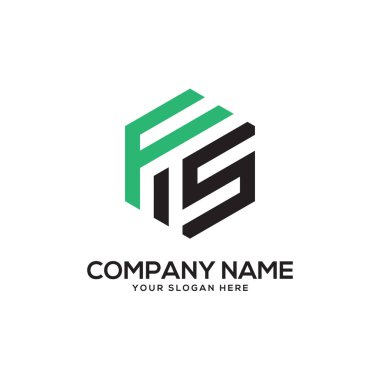 Fs ilk Logo tasarım ilham, altıgen logo vektör, mektup logo tasarımları