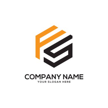 Fs ilk Logo tasarım ilham, altıgen logo vektör, mektup logo tasarımları