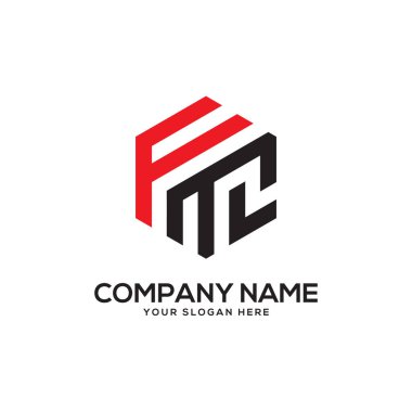 Ft ilk Logo tasarım ilham, altıgen logo vektör, mektup logo tasarımları