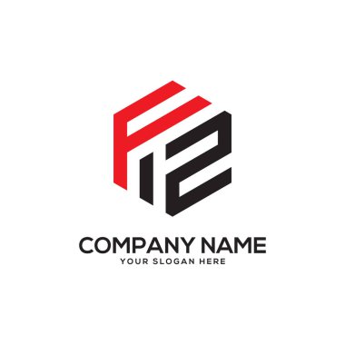 Fz initital logo ilham, altıgen logo vektör, trend logo tasarımları