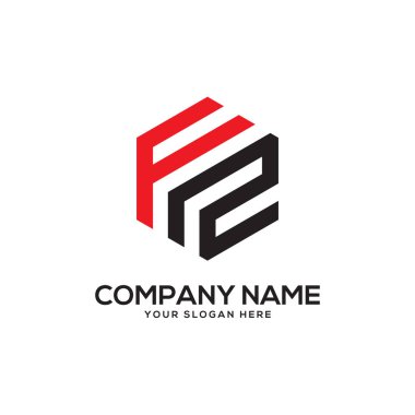 Fz initital logo ilham, altıgen logo vektör, trend logo tasarımları